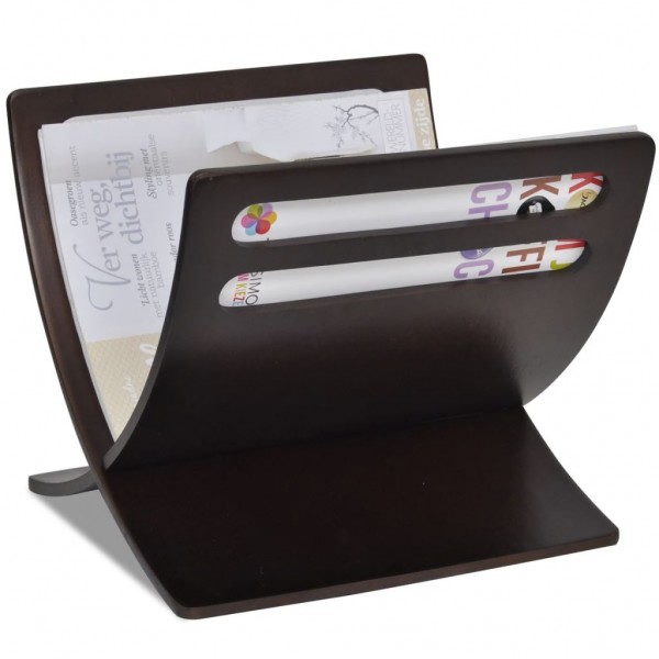 Revistero de madera de pie marrón M 5