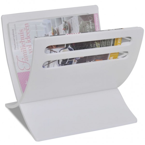 Porta-revistas de suporte no chão madeira branco M 5