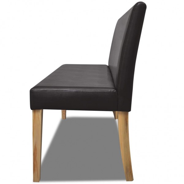 Banco 139.5 cm couro artificial castanho-escuro M 4