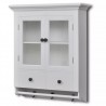 vidaxl Armario de cocina de pared de madera y puerta de vidrio blanco 1