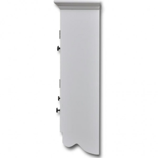 vidaxl Armario de cocina de pared de madera y puerta de vidrio blanco M 5