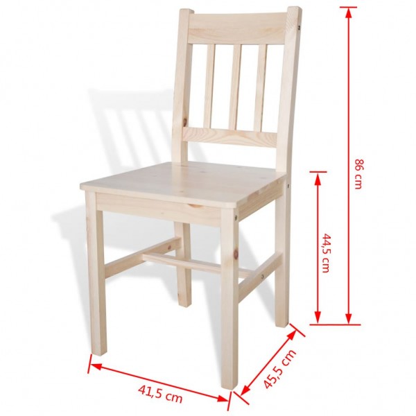 Sillas de comedor 4 unidades madera de pino M 5