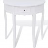 Mesa consola meia-lua com gaveta branco 2
