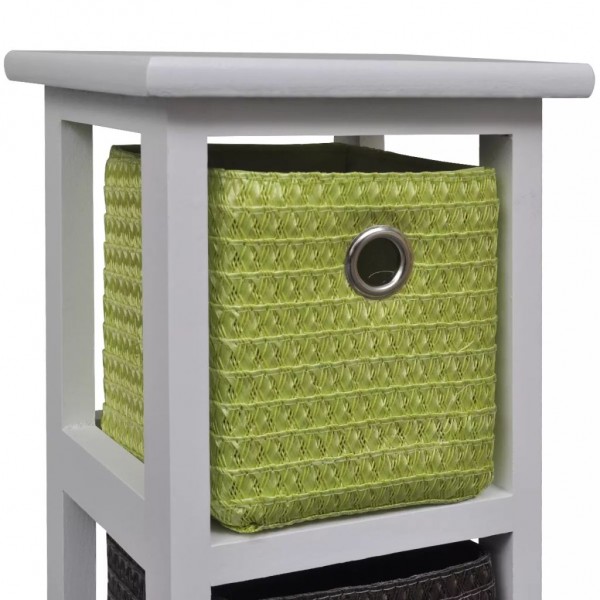 Estante de almacenaje con cestas de colores madera Paulownia M 3