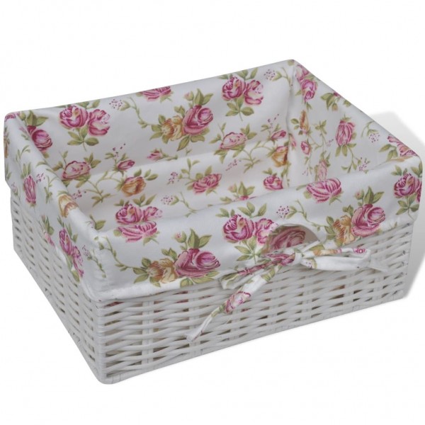 Armario con un cajón y tres cestas madera paulownia blanca M 5