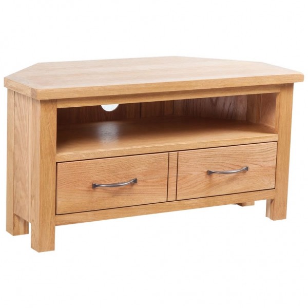 Mueble para TV con cajones madera maciza roble 88x42x46 cm D