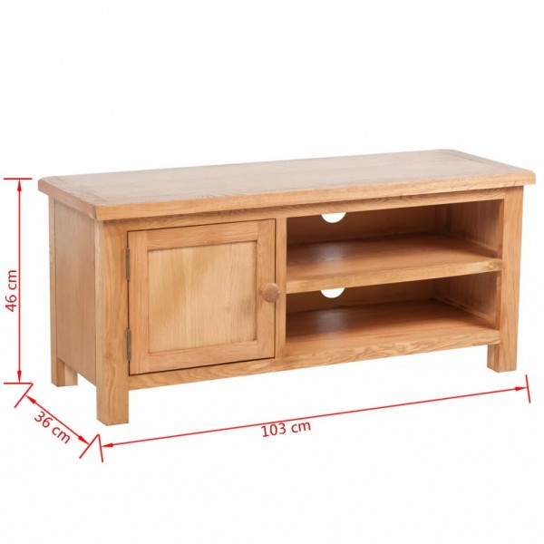 Mueble para el televisor madera maciza roble 103x36x46 cm M 5