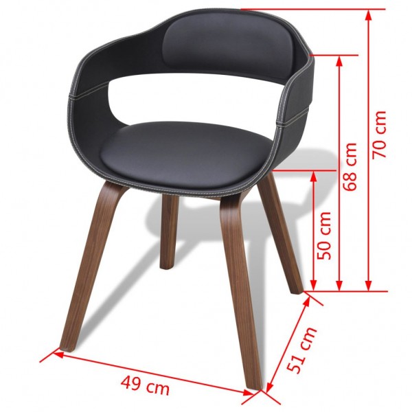 Silla de comedor de madera curvada y cuero artificial M 5