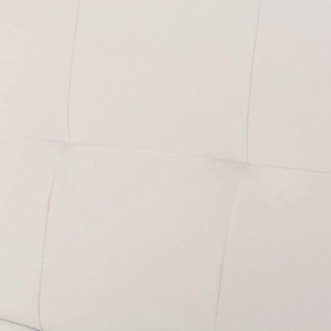 Sofá-cama ajustável c/ 2 almofadas couro artificial branco nata H