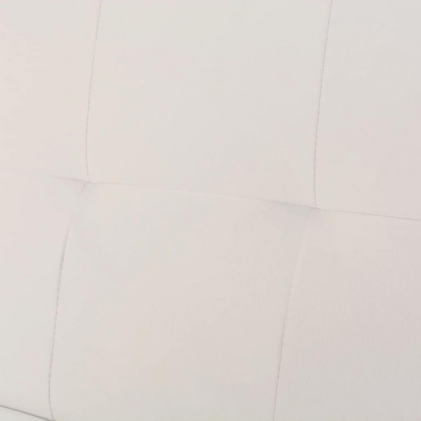 Sofá-cama ajustável c/ 2 almofadas couro artificial branco nata M 2