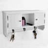 Armario de pared para llaves y joyas con puertas y ganchos 3