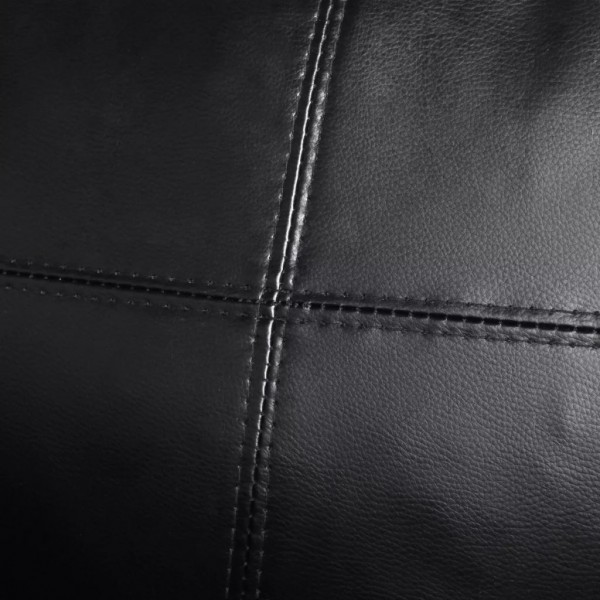 Sofá modular de 3 plazas de cuero artificial negro M 3