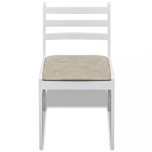 Sillas de comedor 2 uds madera maciza caucho terciopelo blanco M 3