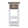 Mesa de cabeceira com 1 gaveta. castanho e branco 5