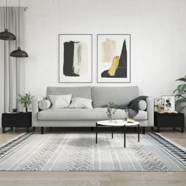 Mesas de centro 2 uds madera de ingeniería negro 50x46x35 cm D