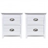 Mesa de cabeceira com 2 gavetas 2 pcs branco 4