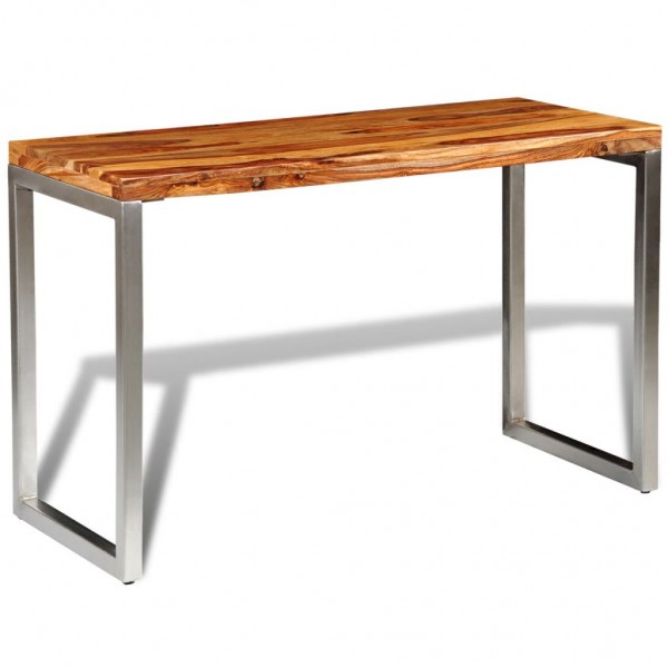 Mesa de salón o escritorio madera sheesham con patas de acero M 3
