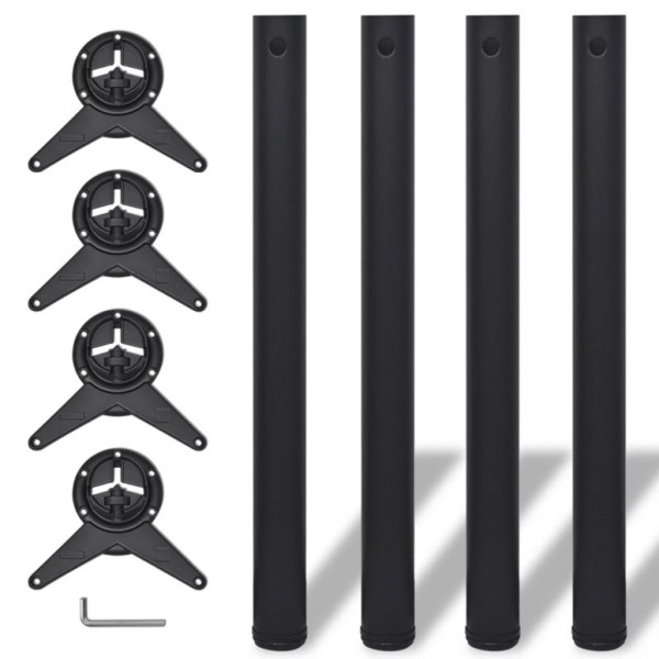 Patas de mesa ajustables en 4 alturas negro 710 mm D