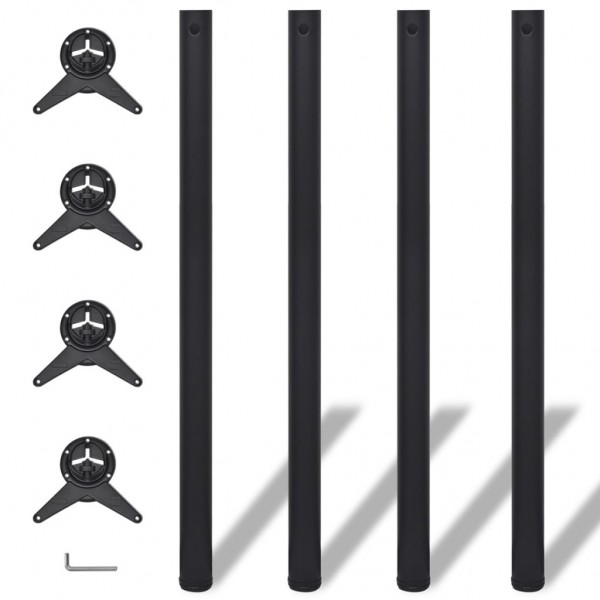 Patas de mesa ajustables en 4 alturas negro 1100 mm D