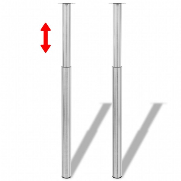 2 Patas Telescópicas para Mesa 710mm-1100mm (Color Níquel Pulido) D