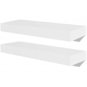 Estantes de pared flotante 2 unidades MDF blanco H