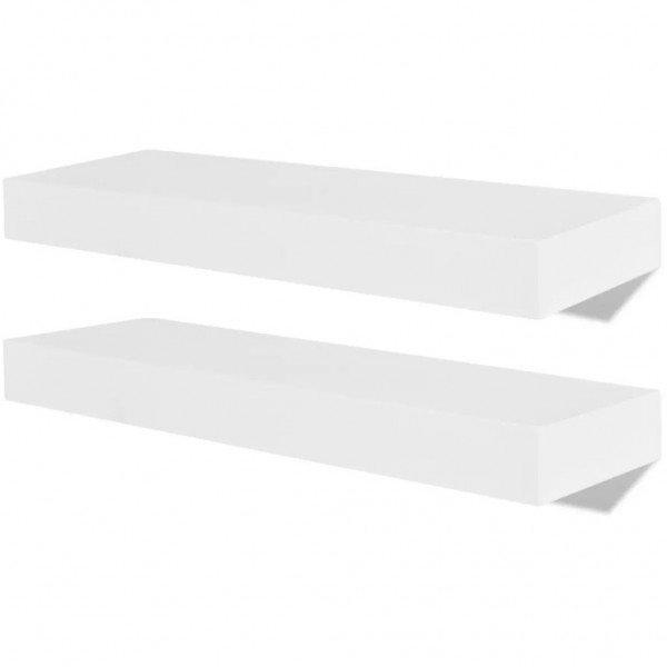 Prateleiras de parede para livros/DVD MDF branco M 2