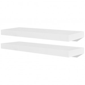 Estantes de pared flotante de MDF blanco 2 unidades H