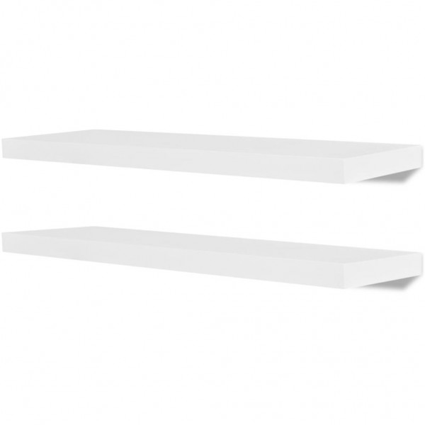 Estantes de pared flotante 2 unidades MDF blanco M 2