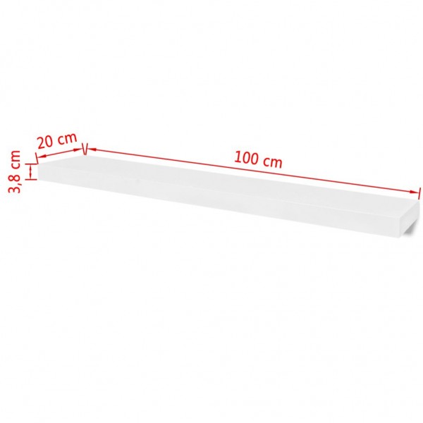Estantes de pared flotante 2 unidades MDF blanco M 5