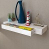 Estante de pared flotante con un cajón MDF blanco 4