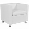 Sillón de cuero sintético blanco 4