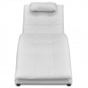 Chaise longue com almofada couro artificial branco 3