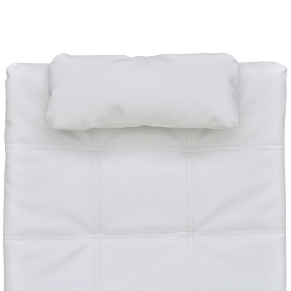 Chaise longue com almofada couro artificial branco M 5