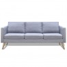 Sofá de 3 plazas de tela gris claro 2