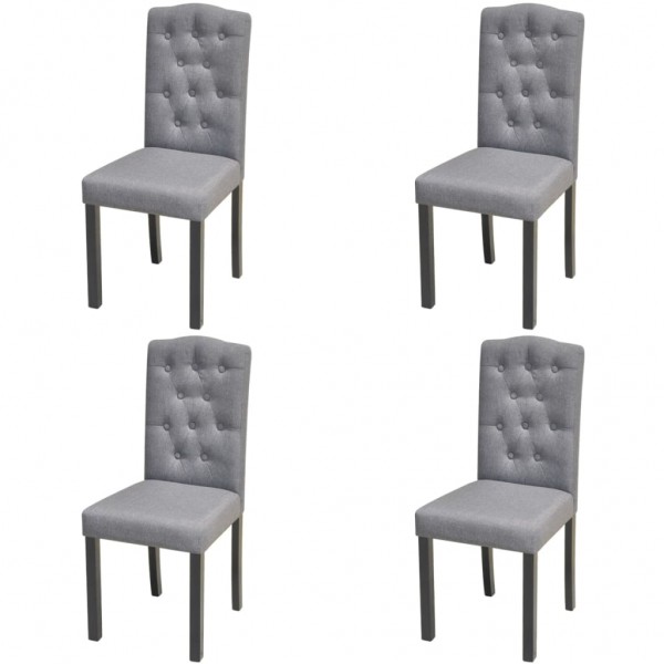 Sillas de comedor giratorias 4 unidades tela gris D