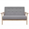Sofá de 2 lugares tecido cinzento claro 3