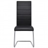 Cadeiras de jantar cantilever 2 pcs couro artificial preto 3