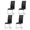Cadeiras de jantar cantilever 4 pcs couro artificial preto 1