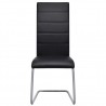 Cadeiras de jantar cantilever 4 pcs couro artificial preto 3