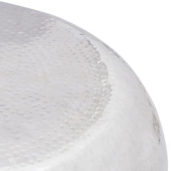 Mesa de centro martelada em alumínio prateado M 3