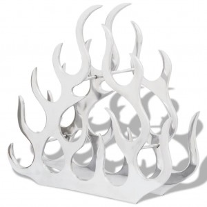 Botellero para 11 botellas de aluminio plateado H