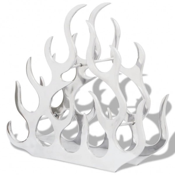 Botellero para 11 botellas de aluminio plateado M 2