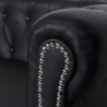 Sofá Chesterfield de 3 plazas cuero sintético negro 3