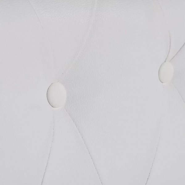 Sofá Chesterfield de 3 lugares em couro artificial branco M 4