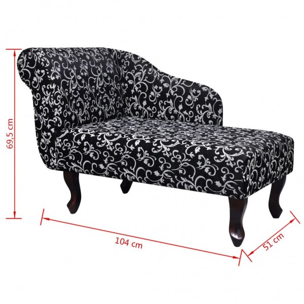 Chaise Lounge com tecido preto e branco M 5