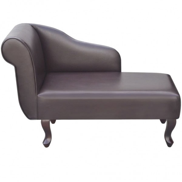 Chaise longue couro artificial castanho M 3