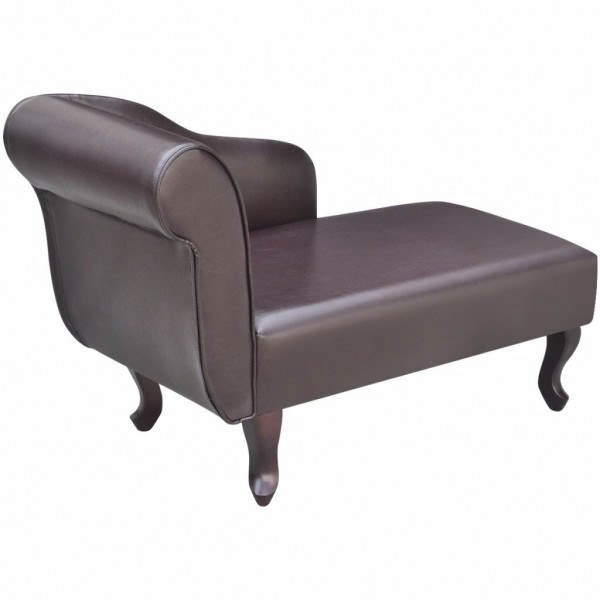 Chaise longue couro artificial castanho M 4