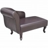 Chaise longue couro artificial castanho 4