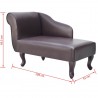 Chaise longue couro artificial castanho 5