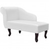 Chaise longue couro artificial branco 1